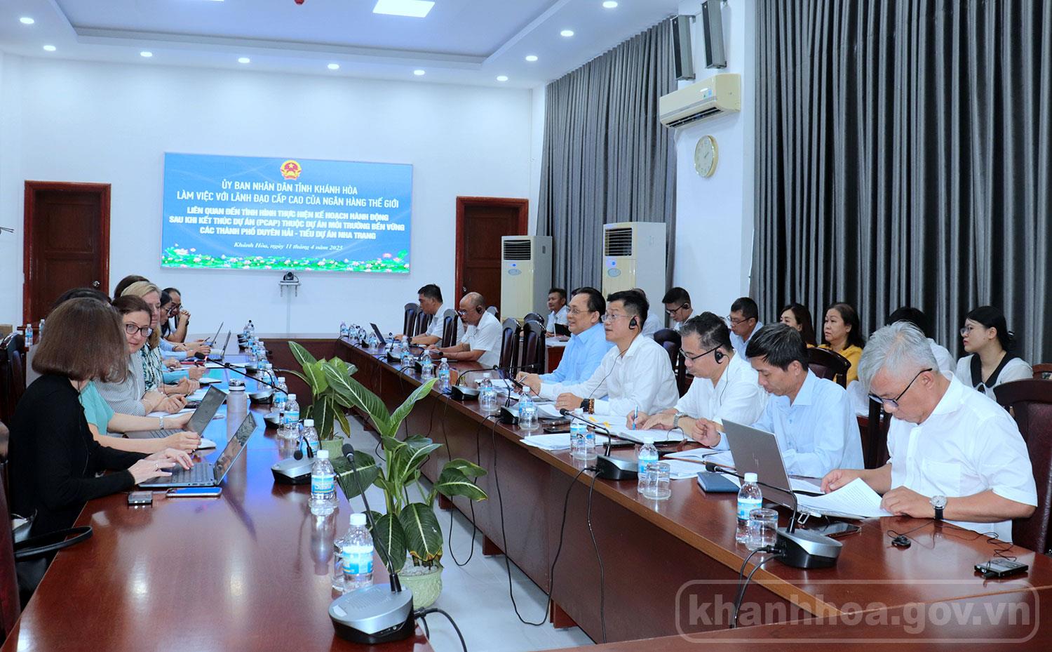 UBND tỉnh Khánh Hòa làm việc với lãnh đạo cấp cao của Ngân hàng Thế giới 